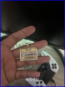 10KT Gold Last supper 2Tone pendant 4mm Bail 100% genuine Gold, New 5.0 grm