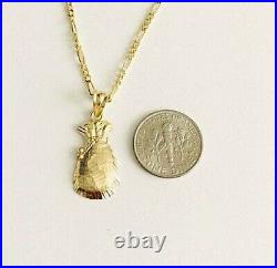 10K SOLID GOLD 26mm x 17mm MONEY BAG 10K REAL GOLD 18 NECKLACE GP15-1