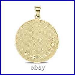 10K Solid Gold Alexander the Great Medallion Coin Pendant / Necklace