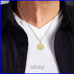 10K Solid Gold Alexander the Great Medallion Coin Pendant / Necklace