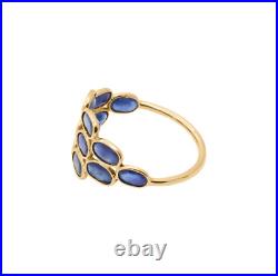 10K Solid Gold Ring, Statement Ring, Natural Blue Sapphire Ring, Gemstone Ring