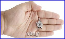 10K Solid White Gold Mens Real Walking Money Bag Pendant 0.50 Cts Round