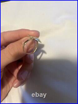 10K Solid Yellow Gold 0.8 Diamond Cut Money Bag Band Ring. Size 7