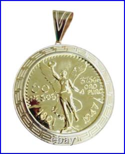 10K Solid Yellow Gold Custom Mexico/Mexicans 50 Pesos Coin & Pendant Frame 10K Solid Yellow Gold Custom Mexico/Mexicans 50 Pesos Coin & Pendant Frame