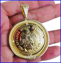10K Solid Yellow Gold Custom Mexico/Mexicans 50 Pesos Coin & Pendant Frame 10K Solid Yellow Gold Custom Mexico/Mexicans 50 Pesos Coin & Pendant Frame