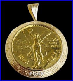 10K Solid Yellow Gold Custom Mexico/Mexicans 50 Pesos Coin & Pendant Frame 10K Solid Yellow Gold Custom Mexico/Mexicans 50 Pesos Coin & Pendant Frame