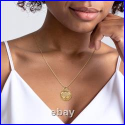 10K Solid Yellow Gold Mizpah Break-apart Coin Set Necklace
