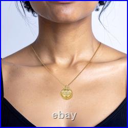 10K Solid Yellow Gold Mizpah Break-apart Coin Set Necklace