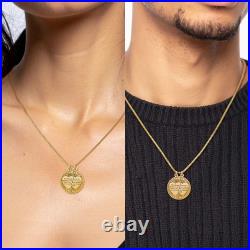 10K Solid Yellow Gold Mizpah Break-apart Coin Set Necklace