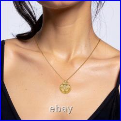 10K Solid Yellow Gold Mizpah Break-apart Coin Set Necklace