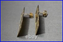 10K Solid Yellow Gold One Hundred Dollar Sign Money Stud Earrings