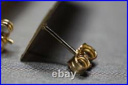 10K Solid Yellow Gold One Hundred Dollar Sign Money Stud Earrings