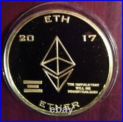 #10/10 2017 Finite by Design ETHEREUM ETH 1.5 oz. 999 Solid Gold RARE Coin
