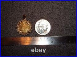 10 Yuan 1983 Solid 999 Panda 1/10 Coin 14k Gold Bezel Pendant For Chain Necklace