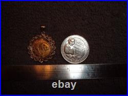 10 Yuan 1983 Solid 999 Panda 1/10 Coin 14k Gold Bezel Pendant For Chain Necklace