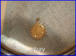 10 Yuan 1983 Solid 999 Panda 1/10 Coin 14k Gold Bezel Pendant For Chain Necklace