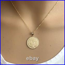 10k 14k US Army Solid Gold Coin Pendant Necklace Two / Double sided U. S. Yellow