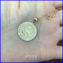 10k 14k US Army Solid Gold Coin Pendant Necklace Two / Double sided U. S. Yellow