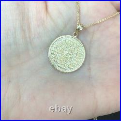 10k 14k US Army Solid Gold Coin Pendant Necklace Two / Double sided U. S. Yellow