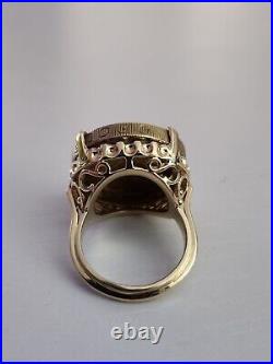 10k Heavy Solid Coin Ring With Apprasial 16.9 Grams