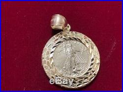 10k Solid Gold Round Liberty Coin Charm 10k Yellow Real Gold Liberty Coin Charm