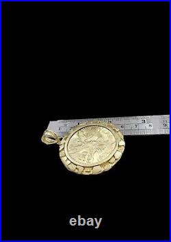 10k Solid Yellow Gold Custom Mexican Centenario 50 Pesos 1947 Coin Pendant Bezel