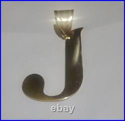 10k Solid Yellow Gold Large & Heavy J Initial Letter Pendant /Charm (62 Grams)