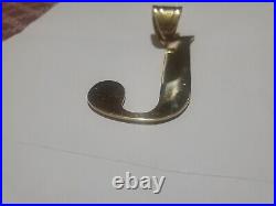 10k Solid Yellow Gold Large & Heavy J Initial Letter Pendant /Charm (62 Grams)