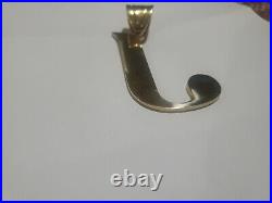 10k Solid Yellow Gold Large & Heavy J Initial Letter Pendant /Charm (62 Grams)