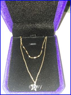 10k Solid Yellow Gold Star Pendant Chain 18 Free Magnetic Clasp And Case