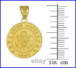 10k Solid Yellow Gold U. S. A Army Gold Coin Pendant Necklace