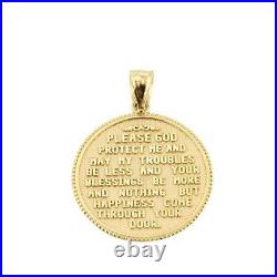 10k or 14k Solid Gold US Navy Insignia Coin Pendant Necklace two Double sided
