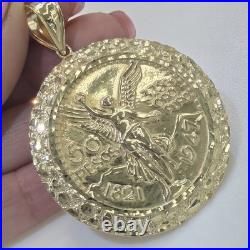 10k solid gold thinner 50 pesos centenario Coin Bezel Frame pendant