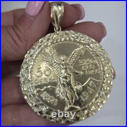 10k solid gold thinner 50 pesos centenario Coin Bezel Frame pendant