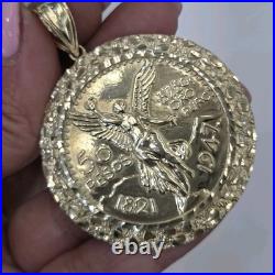 10k solid gold thinner 50 pesos centenario Coin Bezel Frame pendant