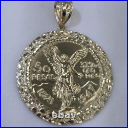 10k solid gold thinner 50 pesos centenario Coin Bezel Frame pendant