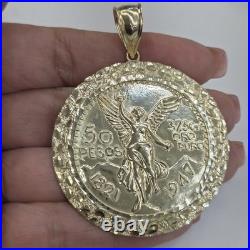 10k solid gold thinner 50 pesos centenario Coin Bezel Frame pendant