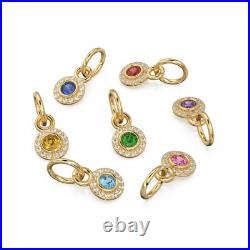 10mm 14K Solid Yellow Gold Diamond Natural Emerald Round Coin Shape Charm 10mm 14K Solid Yellow Gold Diamond Natural Emerald Round Coin Shape Charm