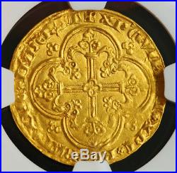 1364, Royal France, John II. Stunning Gold Cavalier Franc Coin. R! NGC MS-61