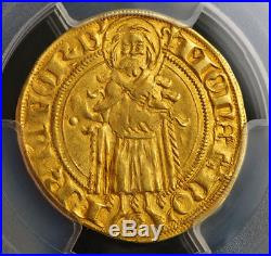 1423, Frankfurt, Sigismund of Luxembourg. Gold Gulden (Ducat) Coin. PCGS AU-53