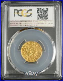 1458, Hungary, Mathias Corvinus. Rare Gold Gulden (Ducat) Coin. Gem! PCGS MS-64