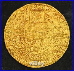 1461, Great Britain, Edward IV. Rare Gold Rose Noble (Ryal) Coin. Repaired XF