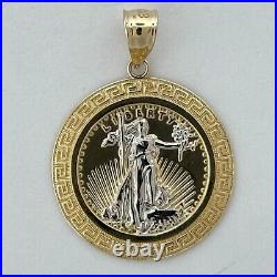 14KT Gold Liberty Pendant 2mm Bail, 3.26 Grams, 1.69 Inches