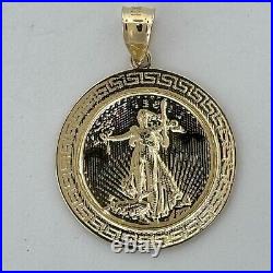 14KT Gold Liberty Pendant 2mm Bail, 3.26 Grams, 1.69 Inches
