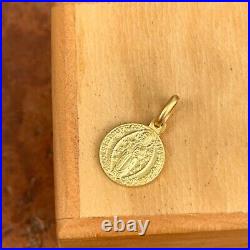 14KT Yellow Gold Italian Venetian Zecchino Coin Solid Medal Pendant Charm 12mm 14KT Yellow Gold Italian Venetian Zecchino Coin Solid Medal Pendant Charm 12mm