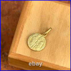 14KT Yellow Gold Italian Venetian Zecchino Coin Solid Medal Pendant Charm 12mm 14KT Yellow Gold Italian Venetian Zecchino Coin Solid Medal Pendant Charm 12mm