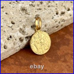 14KT Yellow Gold Italian Venetian Zecchino Coin Solid Medal Pendant Charm 12mm 14KT Yellow Gold Italian Venetian Zecchino Coin Solid Medal Pendant Charm 12mm