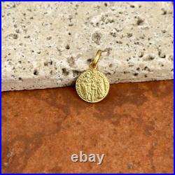 14KT Yellow Gold Italian Venetian Zecchino Coin Solid Medal Pendant Charm 12mm 14KT Yellow Gold Italian Venetian Zecchino Coin Solid Medal Pendant Charm 12mm