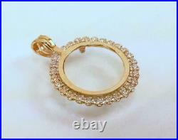 14K 1.4g SOLID YELLOW GOLD & DIAMONDS TAB-STYLE 14mm COIN BEZEL #538