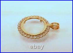 14K 1.4g SOLID YELLOW GOLD & DIAMONDS TAB-STYLE 14mm COIN BEZEL #538